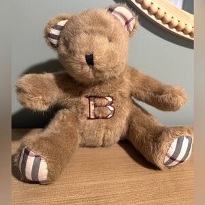 Burberry Teddy Bear Plush Nova Check Beige B Monogram